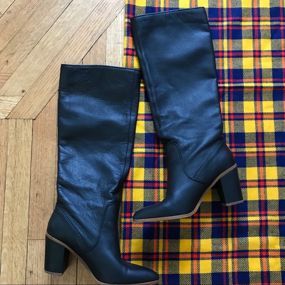 1. State Paiton Black Leather Knee High Boots - Picture 4 of 8